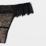Pleats Lace Thong